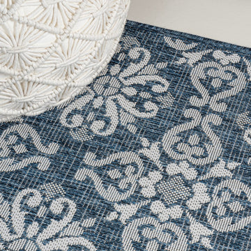 Amora Traditional Mediterranean Tile Design Indoor/Outdoor Area Rug
